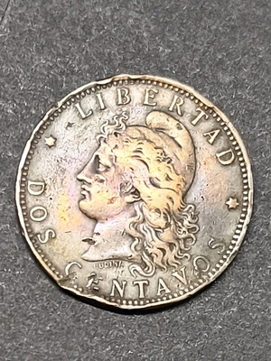 2 Centavos 1892 used