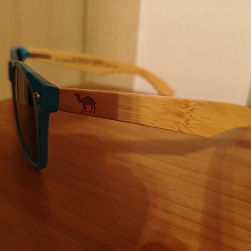 Camel collectible sunglasses used, turquoise, advertising style