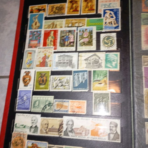 Stamp collection used with album