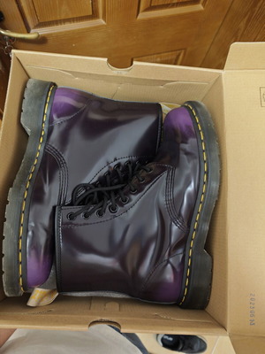Dr. Martens men's boots size 44, purple vegan leather