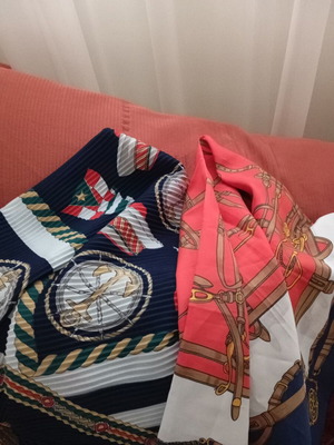Scarves new, two colorful with nice patterns