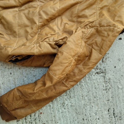Leather jacket used with wear, size XXL, yellow