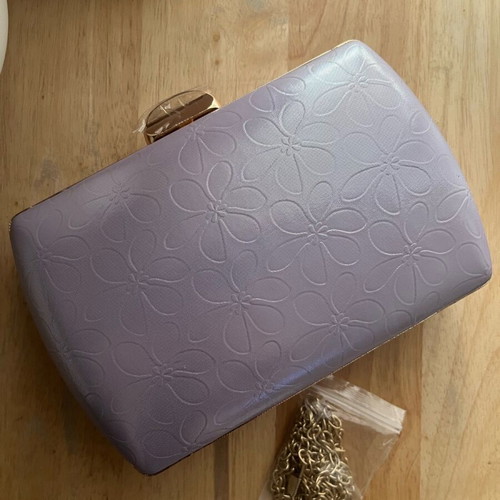 Shoulder clutch bag new, purple with detachable chain