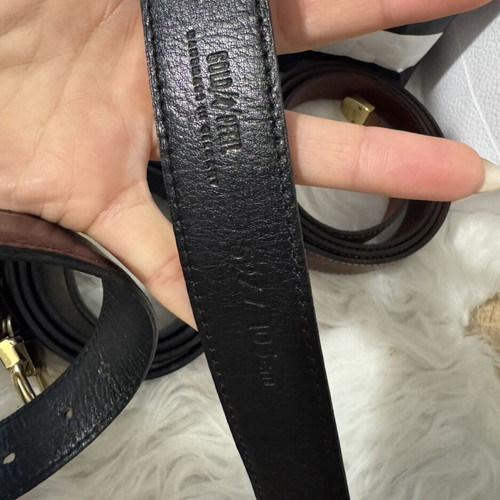 Gold Pfeil leather belt like new, dark burgundy with gold buckle