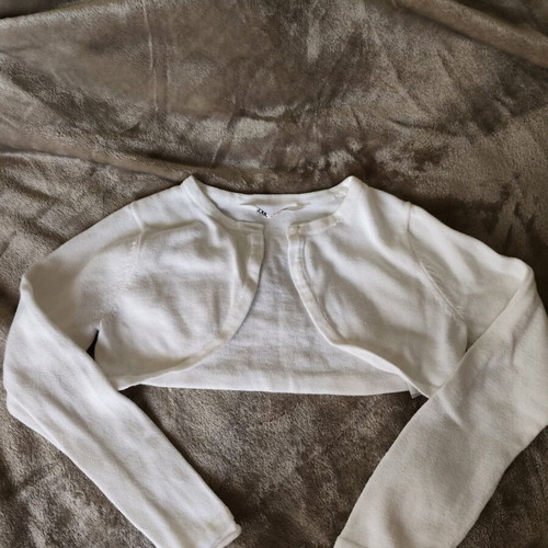 H&M bolero white used, size 4-6 years