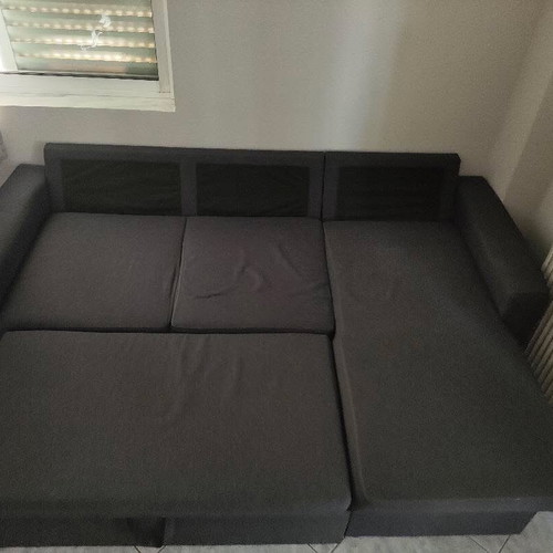 Corner sofa bed, grey, 220x152 cm