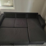 Corner sofa bed, grey, 220x152 cm