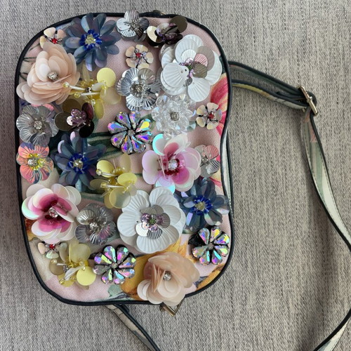 Aldo Floral Crossbody Bag Like New, Colorful 3D Embellished Flowers