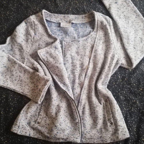 Zaketa with zipper used, blue and white, size XL