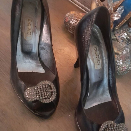 Dodici Peep Toe shoes used, genuine leather, size 36, black