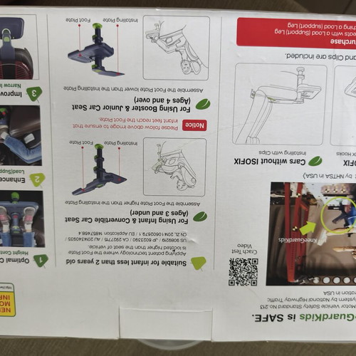 KneeGuard Kids 3 Adjustable Car Seat Footrest new