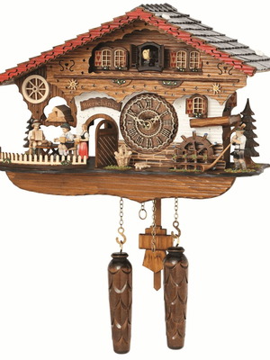 Black Forest Cuckoo Clock with Alpine Brewery Scene and 12 Melodies