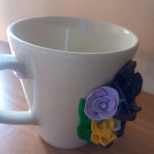 Handmade mug with flowers new
