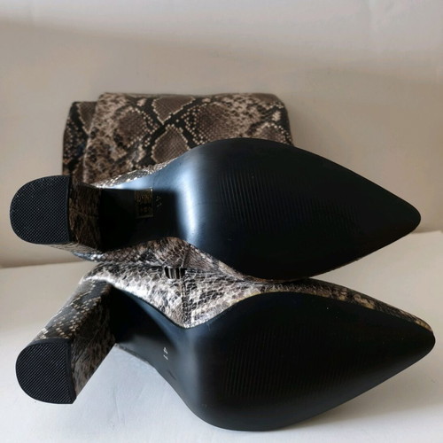 Μπότες over-the-knee καινούργιες με snake skin τύπωμα, νούμερο 41