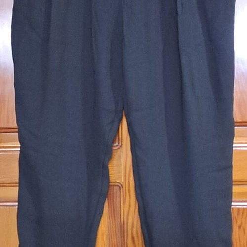 ZARA BASIC Black Pleated Elastic-Waist Tapered Trousers, Size Medium