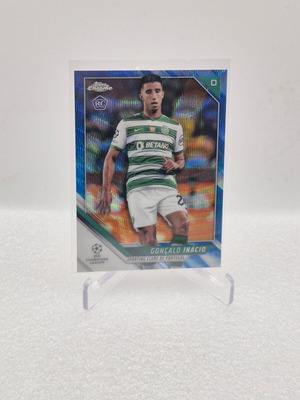 2021 Topps Chrome UEFA Champions League Blue Wave Goncalo Inacio #128 Rookie RC μεταχειρισμένο