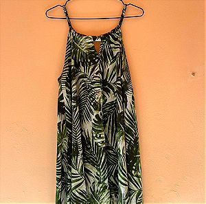 Gina Tricot Φόρεμα με πράσινα φύλλα μέγεθος S