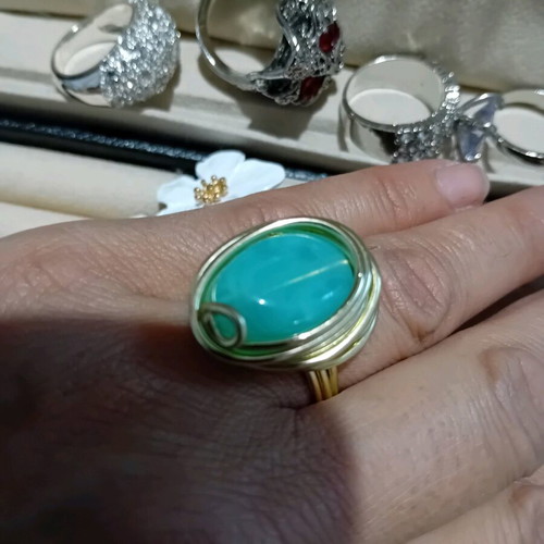 Ring with green stone custom made