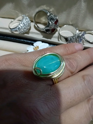Ring with green stone custom made