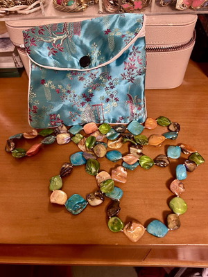 Multicolored Necklace with semi-precious stones 50 cm
