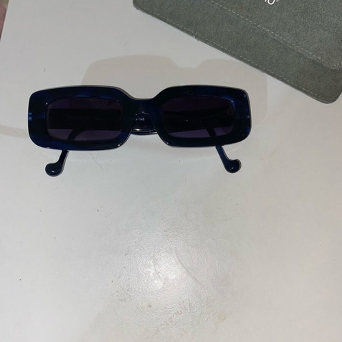 Visionario blue acetate sunglasses like new with rectangular lenses