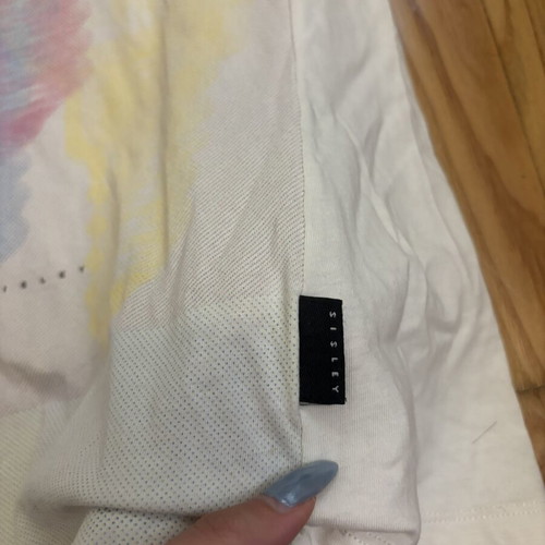 Sisley White Graphic T-Shirt like new, size L