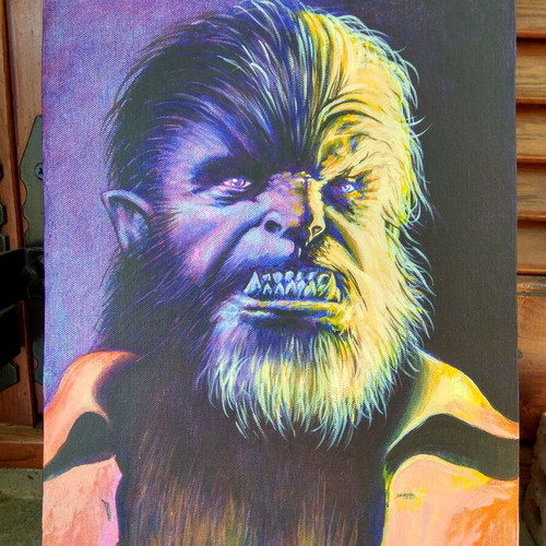 Wolfman portrait acrylic painting new