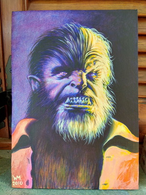 Wolfman portrait acrylic painting new