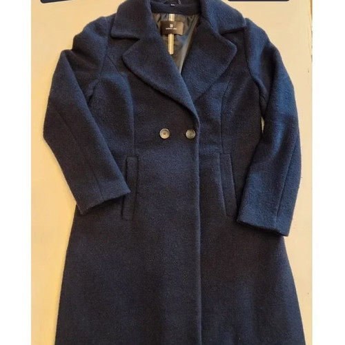 Barbara Lebek Wool Coat Dark Navy, Size 38/40