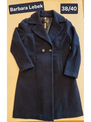 Barbara Lebek Wool Coat Dark Navy, Size 38/40