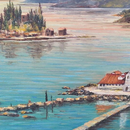 Painting Pontikonisi used, unsigned oil painting