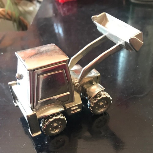 Miniature Excavator Table Clock quartz like new