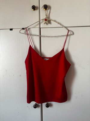 Τιραντέ σατέν μπλούζα κόκκινη σαν καινούργια, large