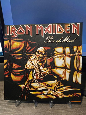 3D embossed Iron Maiden Piece of Mind frame like new with stand