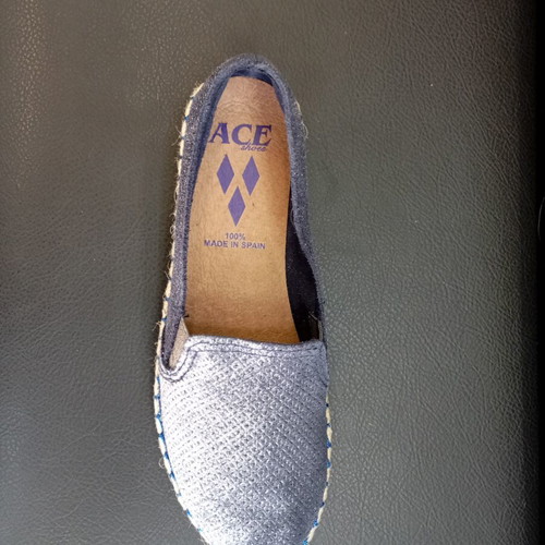 Espadrilles Ace blue genuine leather made in Spain
