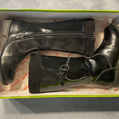 Crocodilino kids leather boots used, size 27, black