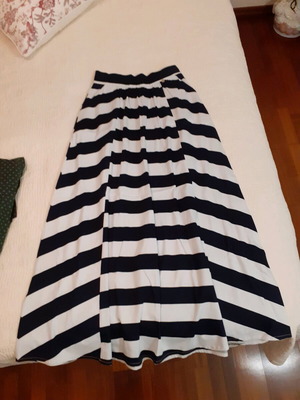 Le Vertige φούστα maxi σαν καινούργιο, βαμβακερή με ριγέ navy blue