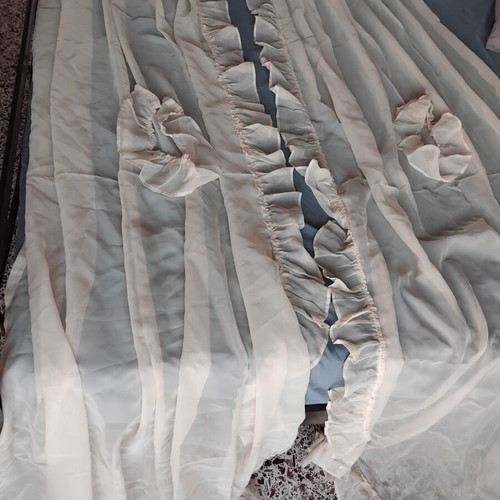 Set of two cream beige curtains