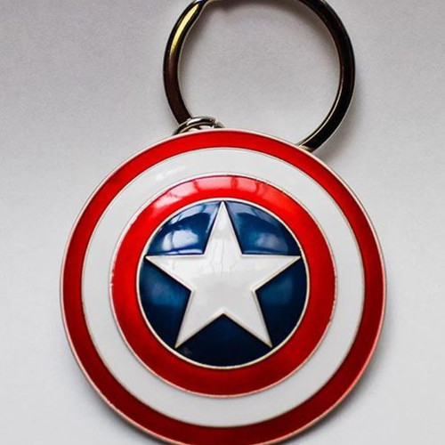 Semic Marvel Captain America Shield Metal Keychain 5cm new