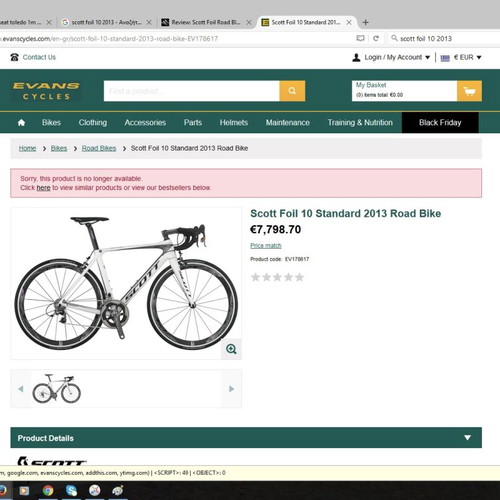 Scott Foil 10 Road Bike 2013 like new, size Small, with Shimano Dura Ace wheels
