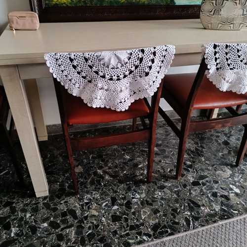 Handmade crocheted doilies used, set of 2, 40 cm