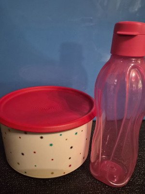 Tupperware Bingo 1.4L storage container and Eco Bottle 500ml like new