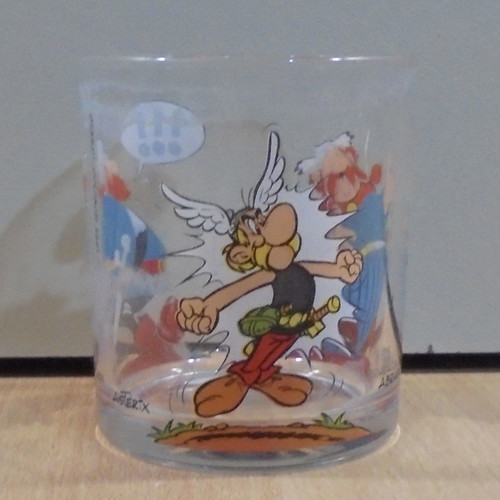 Asterix Abraracourcix & Barbe Rouge vintage Nutella promotional glass 1995 used