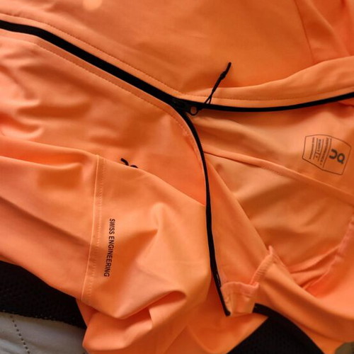 Women's tracksuit set top and leggings, cotton and lycra, size S 38, black and orange