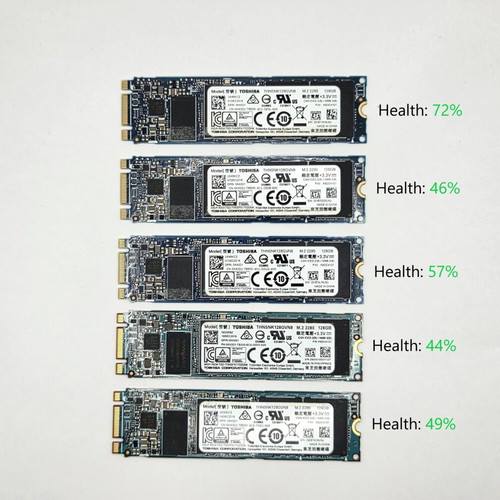 Toshiba THNSNK128GVN8 128GB M.2 2280 SATA SSD used, set of 5