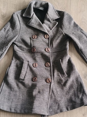 Italian vintage wool tweed short coat M like new, gray