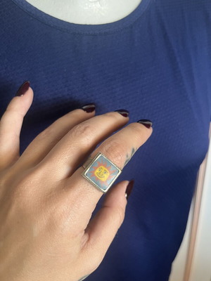 Ring like new with adjustable size, multicolored