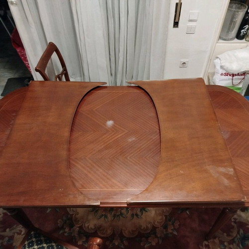 Dining table set used with 6 chairs extendable wooden