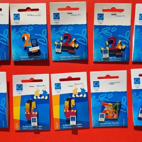 Athens 2004 Olympic pins new, set of 10 pieces