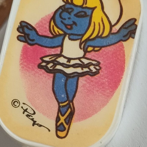 Smurfette vintage hair clips like new, 80s